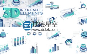 AE模板企业公司财务营销管理创业3D信息图表数据分析动画