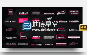 AE模板30款4K分辨率标题文本字幕动态排版动画