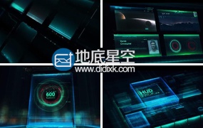 AE模板600组HUD高科技数据全息信息图表科幻技术用户界面