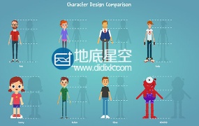 AE模板二维卡通人物角色绑定解说宣传推广MG动画包(带音效+使用教程)