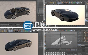 C4D模型:飞行摩托+兰博基尼高精度模型