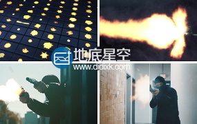 视频素材:450个4K分辨率开抢火焰枪火视频图片特效素材
