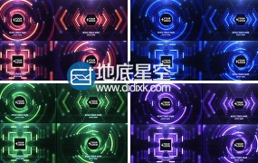 AE模板科技感音频波形炫酷华丽的音乐可视化背景动画