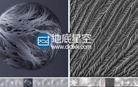 材质贴图:115张2K抽象神经纤维视网膜贴图材质