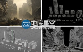 3D模型:城市废墟场景 Kitbash3D – WARZONE