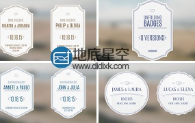 AE模板:婚礼标签徽章文字标题动画 Wedding Badges