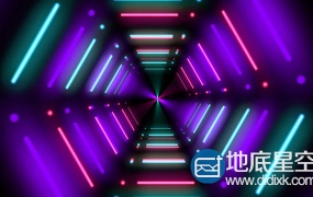 视频素材:炫酷LED霓虹灯隧道灯