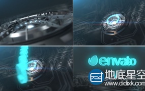 AE模板三维科技感全息Logo标志演绎动画