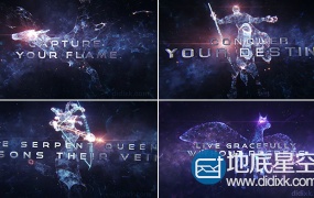 AE模板抽象神话半人马牛头怪点线连接光线模型粒子特效宣传动画