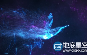 AE模板鸟鹰飞翔炫酷粒子logo演绎标题动画