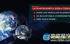 AE模版世界地图缩放地球俯冲变焦位置定点动画