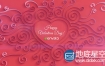 AE模板三维路径生长成爱心浪漫七夕情人节周年纪念片头动画