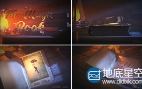 AE模板充满科幻色彩的三维魔幻翻页书动画