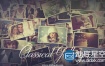 AE模板复古回忆照片展示家庭或毕业照相册动画