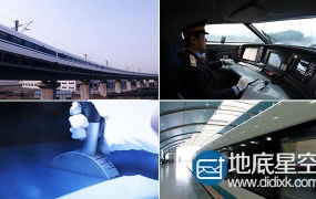 视频素材:城市高速发展高铁穿越城市实拍素材