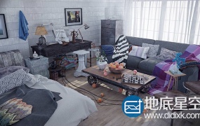 C4D教程:使用VrayForC4d渲染工业风格的房间