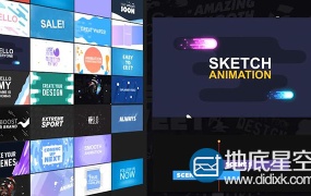 AE模板1000+2Dfx卡通手绘流体转场标志文字标题MG动画元素V2+带通道视频素材