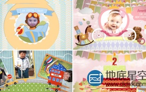 AE模板宝宝新生儿出生儿童生日庆祝活动电子相册