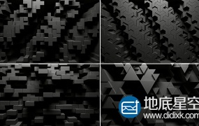 VJ视频素材:3D立体黑酷蜂巢效应图形动画