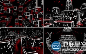 VJ视频素材:35组3D城市虚拟光线艺术抽象LED背景素材