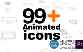 PR预设:99个mogrt图标动画99+ Icons Mogrt