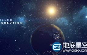 AE模版科幻宇宙地球星系耀斑文字标题排版动画