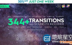 FCPX插件:344组4K视频转场过渡调色预设音效素材
