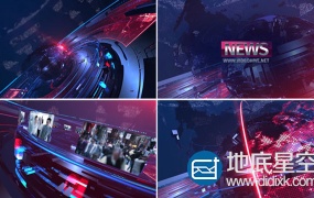 AE模板三维空间科技感HUD粒子新闻体育财经政治经济栏目包装
