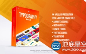 FCPX插件:时尚栏目宣传包装标题文字排版转场字幕条动画预设