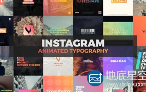 AE模板Instagram移动app抖音文字标题排版动画