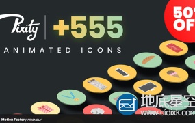 PR预设:555个MG扁平化卡通Icon图标小动画 Pixity Animated Icons for Premiere Pro