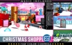 AE模板圣诞节商店产品打折购物零售广告宣传动画