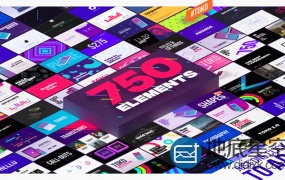AE脚本+PR预设:750+商品介绍时尚排版宣传包装Logo动画文字标题字幕条转场过渡背景元素包V1.3.1(支持2019)
