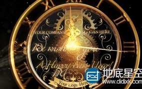 AE模板-2019黄金色时钟新年倒计时除夕春节新年快乐片头动画