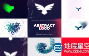 AE模板-抽线粒子消散Logo标志演绎动画