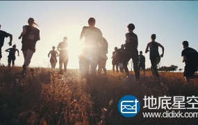 视频素材:青少年在夕阳下奔跑活力青春