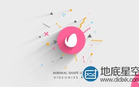 AE模板-简洁线条MG图形Logo动画 Minimal Shape Logo Reveal