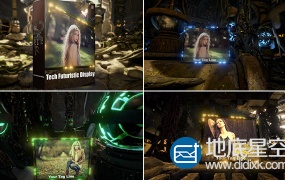 AE模板-3D未来科技科幻感结婚纪念日生日庆祝相册展示动画