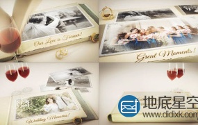 AE模板-浪漫情人节新娘婚礼相簿翻页照片展示Our Wedding Story
