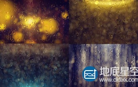 视频素材:4K分辨率抽象下雨玻璃背景视频