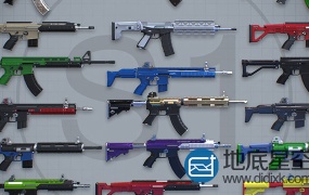 3D模型 :枪支步枪Flippednormals – Build A Gun – 3D Kitbashing Starter Set and Bashmesh Bundle