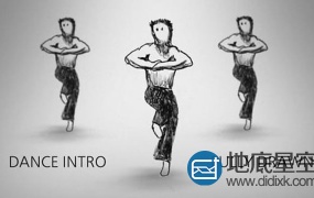 AE模板-迪斯科娱乐俱乐部夜总会素描人物舞蹈 Dance Intro