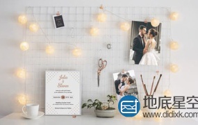 AE模板-实拍桌面浪漫婚礼请柬邀请片头 Wedding Invitation Template