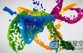 AE模板-液体水墨多彩油漆喷溅粒子logo标志展示动画 Liquid Logo