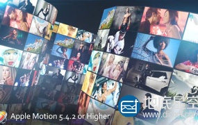 Apple Motion模板-企业公示多屏幕环形照片墙片头 MultiScreen Studio V3