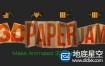 AE脚本：纸张折叠翻转MG动画 Aescripts 3D Paper Jam V1.2