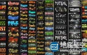 PS预设:128个不同风格的文字文本样式