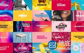 AE模板-时尚产品社交媒体文字标题排版片头 Typography Pack