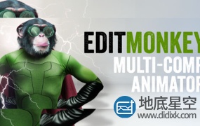 AE脚本:多图层运动一键处理动画 Aescripts EditMonkey V1.02