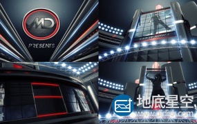 AE模板:黑色的三维广播体育舞蹈电视栏目logo展示片头动画 BlacKnight II